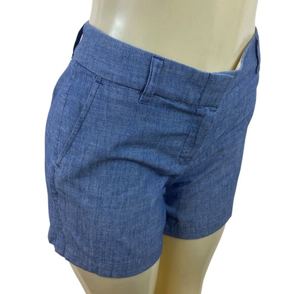 J.Crew Womens Chambray Shorts Blue Tailored Fit Summer Wear Size 4  - New - Picture 2 of 10